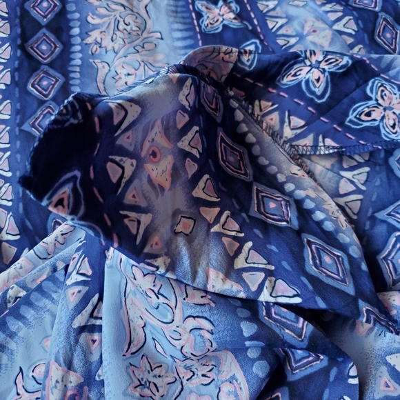 Susan Graver Studio NWT 3X V-neck button down Tunic side slits long sleeves - Picture 8 of 11